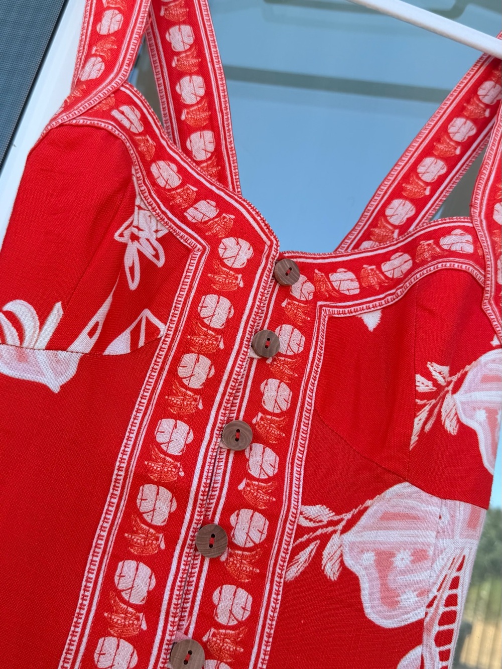 FARM Rio Red Lace Monsteras Mini Dress Size L NWT - Picture 5 of 16